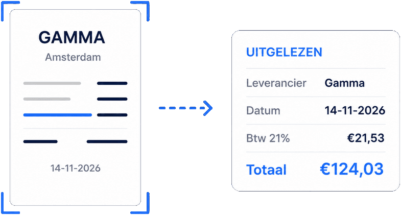 Facturen uploaden in seconden. Scan, herken, klaar.